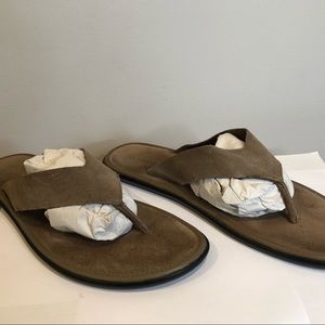 Light Brown Suede Thong Sandals - Banana Republic